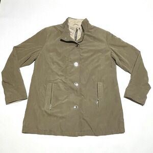 Studio Works Jacket Women's XL Lined Zipper‎ & Buttons Brown Tan Ultra Suede